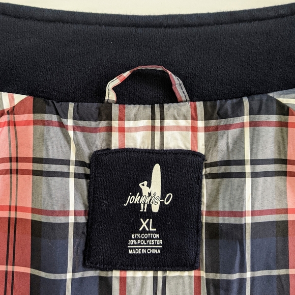 LN Johnnie-O Navy Crew Neck Sweatshirt Jacket XL - Picture 2 of 8